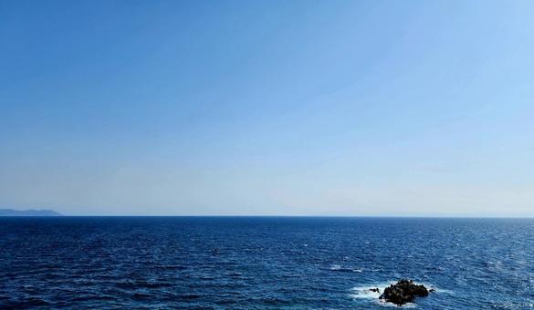 水平線 空,青空,雲の写真素材