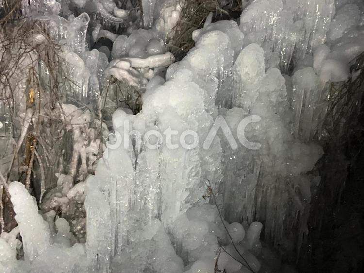あしがくぼの氷柱 氷柱,つらら,氷の写真素材