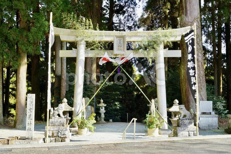 熊本　草部吉見神社　入口の鳥居 草部吉見神社,日下部吉見神社,吉見大明神社の写真素材