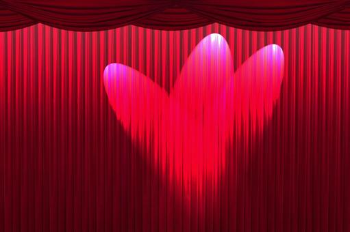 緞帳に当てるスポットライト4 舞台幕,ベルベット,背景の写真素材