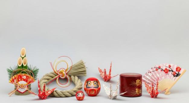 日本のお正月飾りセット 日本のお正月飾りセット の写真