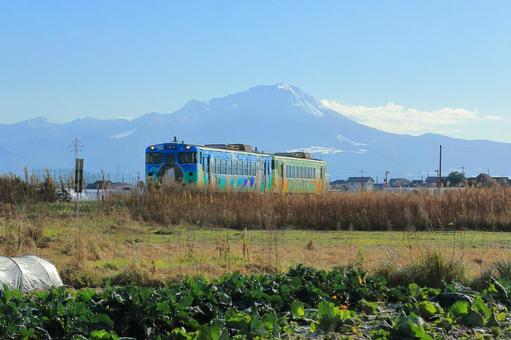 JR境線を走る鬼太郎列車-1 JR境線を走る鬼太郎列車-1 ローカル線,ローカル列車,境線の写真素材