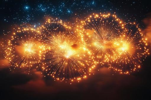 夜空を彩る迫力満点の大輪花火 夜空を彩る迫力満点の大輪花火 花火,夜空,夏祭りの写真素材