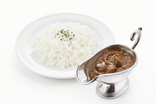 カレーポット(ルー入り)と白ごはん カレーポット(ルー入り)と白ごはん カレーライス,カレーポット,カレーの写真素材