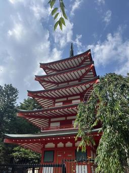 Photo, chastity tower, fujiyoshida, yamanashi, 