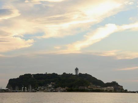 夕暮れ時　江ノ島 江ノ島,江の島,湘南の写真素材