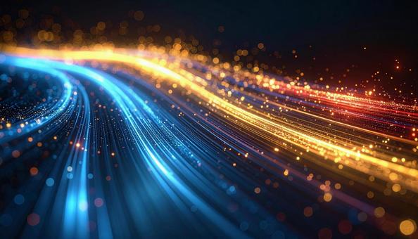 デジタル光の軌跡 抽象背景の写真