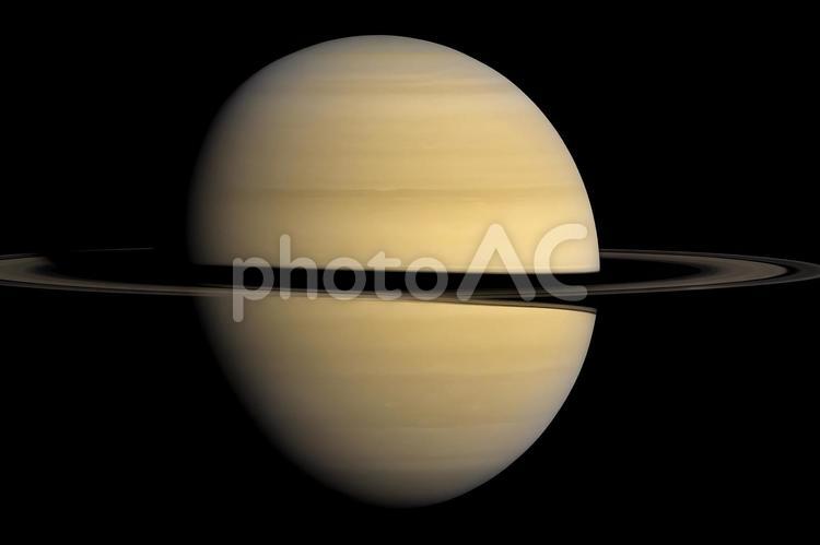 土星と環のシルエット 土星,環,リングの写真素材