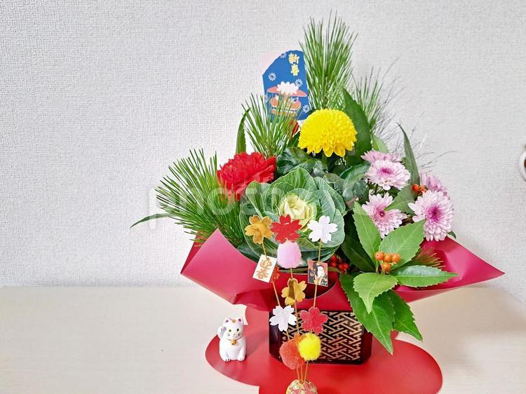 お正月　花　飾り② 花,お正月,花飾りの写真素材