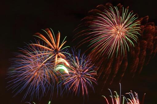 染夏夜空, JPG 染夏夜空, fireworks, fireworks display, summer night, JPG