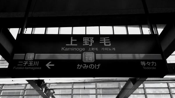 東急大井町線上野毛駅 世田谷区 モノクロ 東急大井町線上野毛駅 世田谷区 モノクロ 上野毛駅,東急,大井町線の写真素材