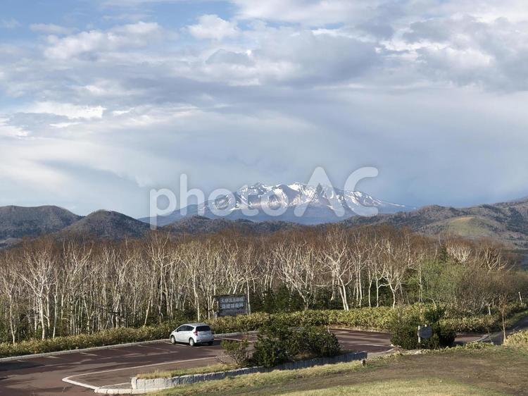 裏摩周展望台から見る斜里岳 北海道,自然,風景の写真素材