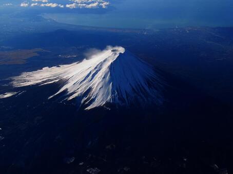 Photo, fuji mountain, mountain, helicopter shot, 