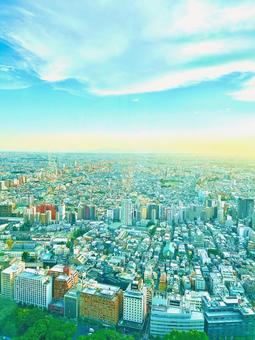Photo, townscape, high place, shinjuku, 