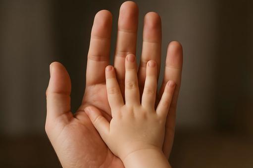 世代をつなぐ手の写真