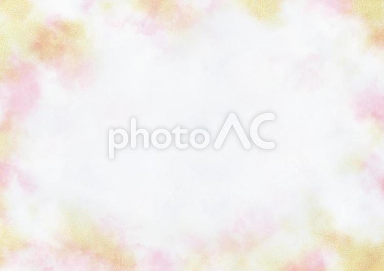金箔を散りばめた水彩風の幻想的な雲模様　フレーム素材（ピンク） 水彩,幻想的,雲の写真素材