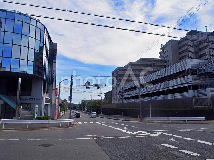 郊外の住宅街の交差点 交差点,信号,郊外の写真素材