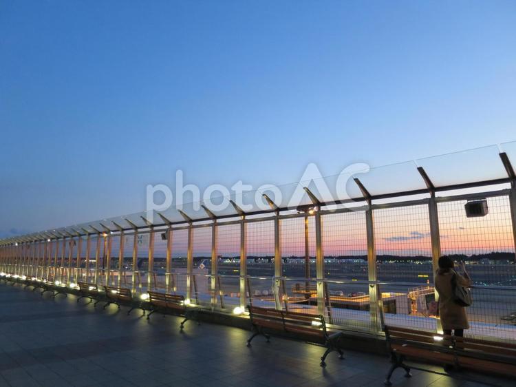 羽田空港　夕日 空港,羽田空港,東京の写真素材