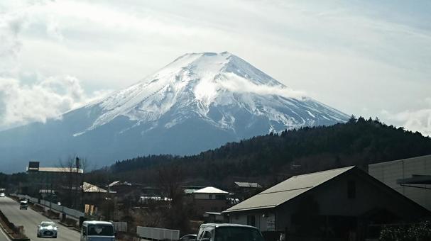 光る富士 富士山,自然,山の写真素材