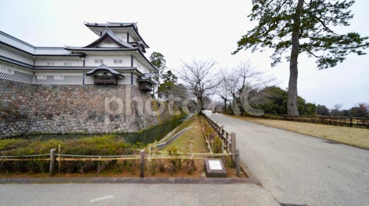 金沢城公園での散策 金沢城,金沢城公園,石川の写真素材