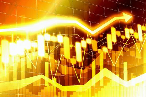 ゴールデンラインの上昇チャート 株,チャート,グラフの写真素材