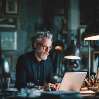 オフィスで課題解決に取り組むビジネスマン オフィスで課題解決に取り組むビジネスマンの写真