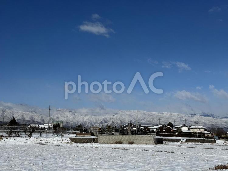 長野県塩尻市の雪景色 雪景色,雪,自然の写真素材