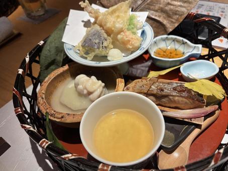 会席料理_ランチ 食べ物,和食,天ぷらの写真素材