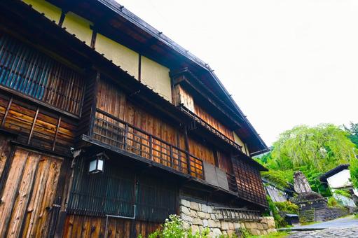 情緒漂う妻籠宿の風景 情緒漂う妻籠宿の風景 妻籠,宿場町,旅籠の写真素材