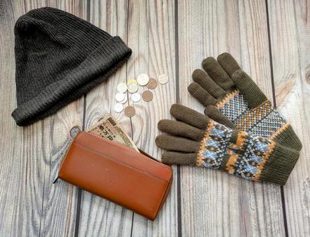 俺の冬外出アイテム 手袋,冬,外出の写真素材