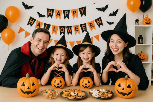 ハロウィン仮装を楽しむ子どもたち ハロウィン仮装を楽しむ子どもたちの写真