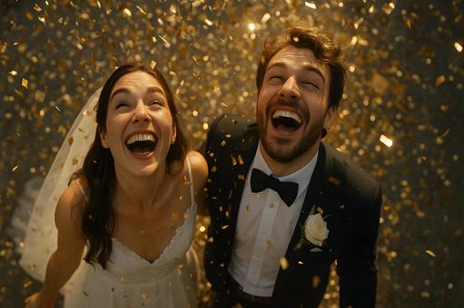 紙吹雪の祝福の写真