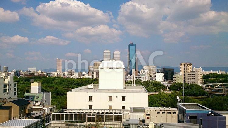 青空と街並み風景 青空,街並み,町の写真素材