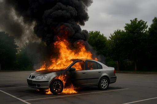自動車炎上 自動車炎上の写真