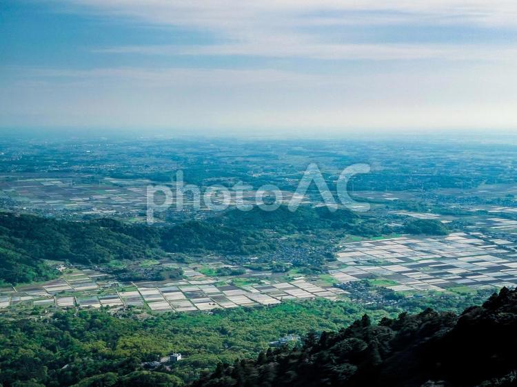  筑波山ロープウェイからつくば市方面の眺望 筑波山ロープウェイ,眺望,風景の写真素材