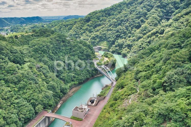 宮ケ瀬ダムからの遠景 宮ケ瀬ダム,神奈川,夏の写真素材