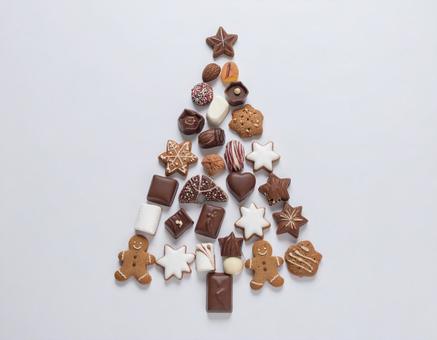 スイーツのクリスマスツリーの写真