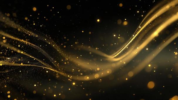 輝く金色の光の渦巻きの背景の写真