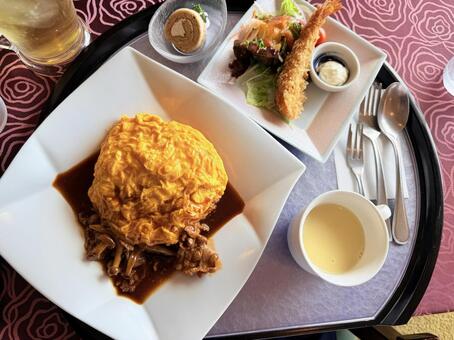 オムライスセット オムライスセット,オムライス,美味しいの写真素材