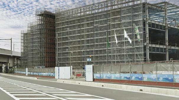 ビルの工事現場 ビルの工事現場 新築,新築工事,現場の写真素材