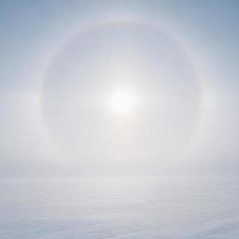 雪原の太陽ハロ 雪原の太陽ハロの写真