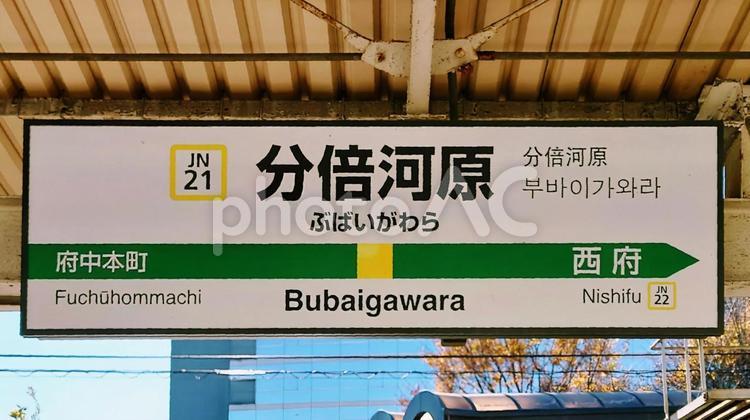 JR南武線 分倍河原駅　東京都府中市 分倍河原駅,jr南武線,駅名の写真素材
