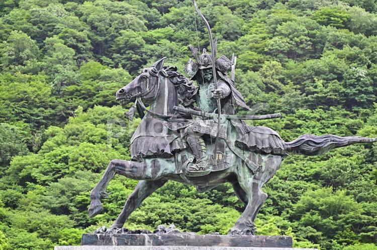 名馬・磨墨（するすみ）像 名馬・磨墨（するすみ）像,道の駅明宝,岐阜県の写真素材