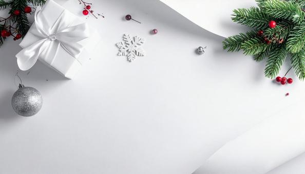 クリスマスをイメージした白背景 クリスマスをイメージした白背景の写真