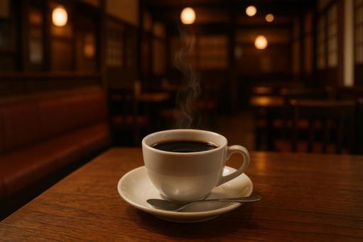 静かな店内の深煎りコーヒー 静かな店内の深煎りコーヒーの写真