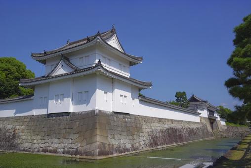 世界遺産 二条城の隅櫓とお堀 二条城,隅櫓,櫓の写真素材
