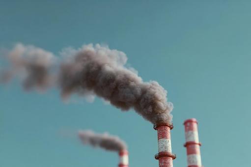 工業地帯の排煙問題の写真