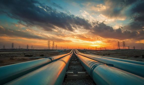 巨大なパイプラインの風景 巨大なパイプラインの風景の写真