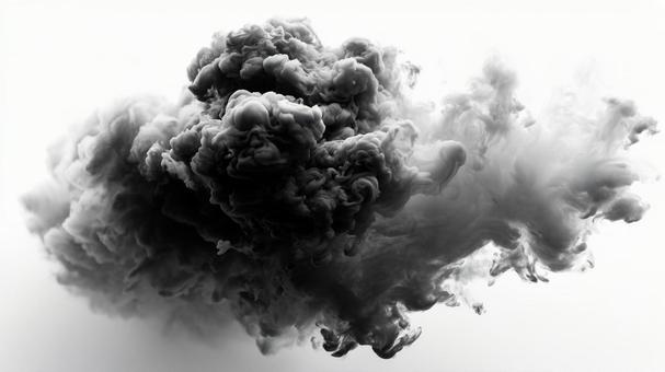 黒の雲、煙 黒の雲、煙の写真