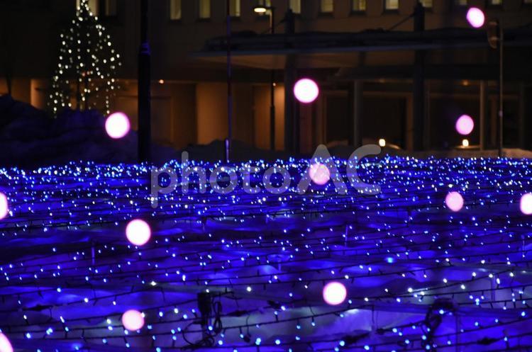 北見　小公園　イルミネーション かっこいい,イルミネーション,北見市の写真素材